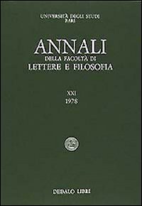 Annali della facoltà lettere e filosofia Università di Bari. Vol. 11