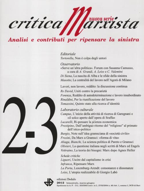 Critica marxista (2012) vol: 2-3