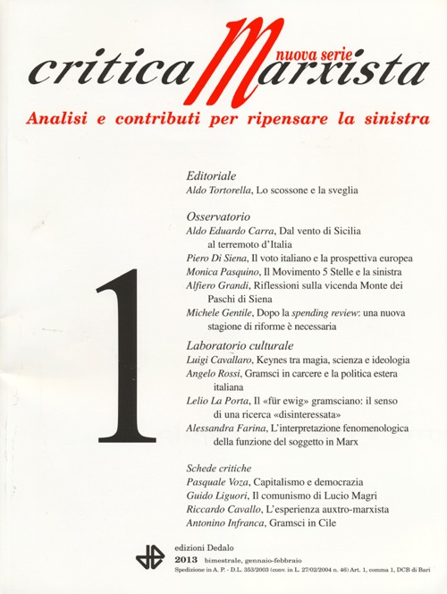 Critica marxista. Vol. 1