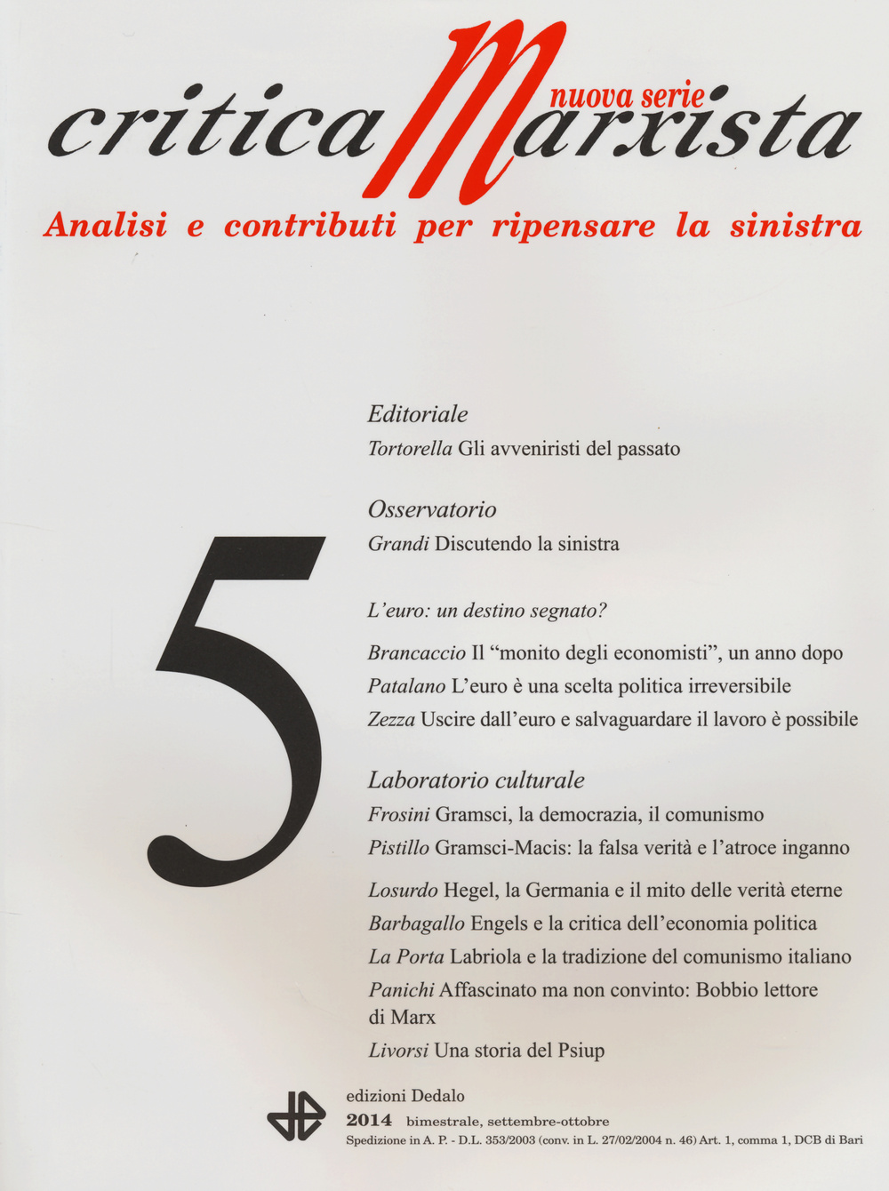 Critica marxista. Vol. 5