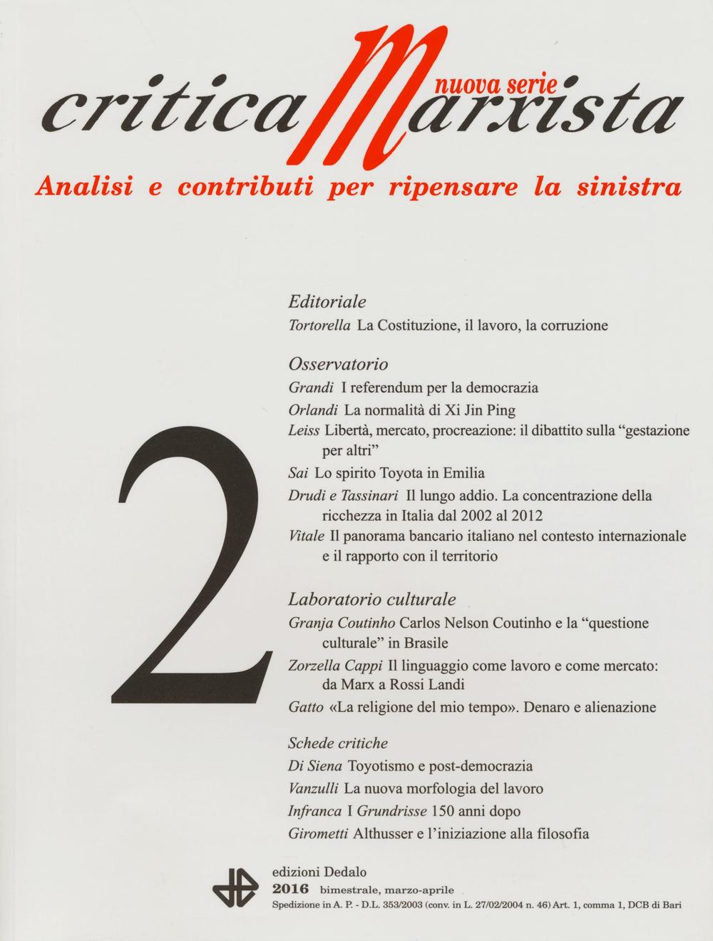 Critica marxista. Vol. 2