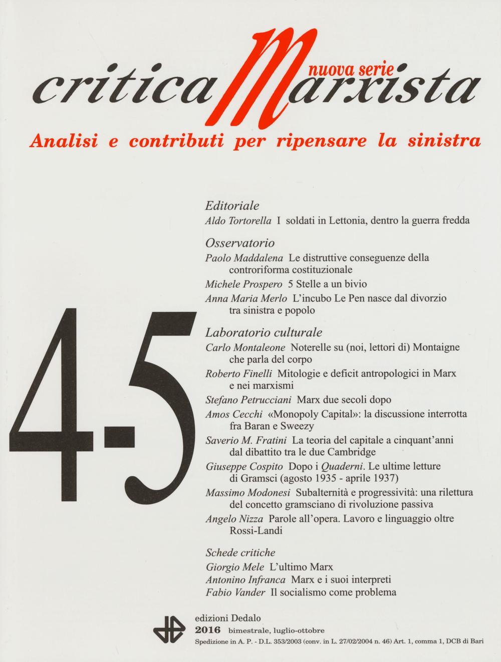 Critica marxista. Vol. 4-5