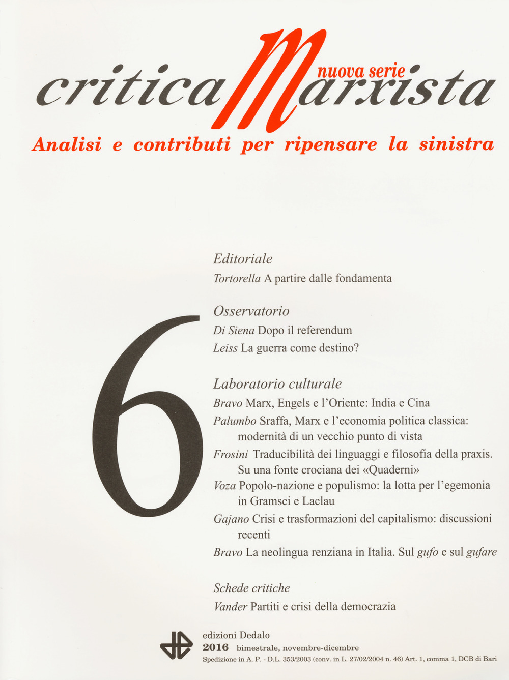 Critica marxista. Vol. 6