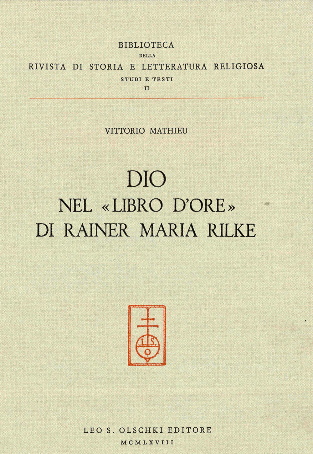Dio nel «Libro d'ore» di Rainer Maria Rilke