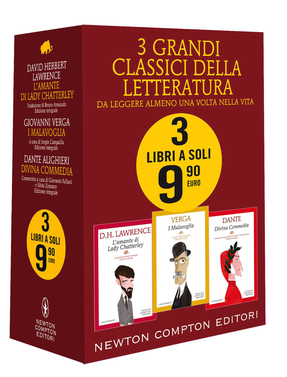 3 grandi classici: L'amante di Lady Chatterley-I Malavoglia-Divina commedia