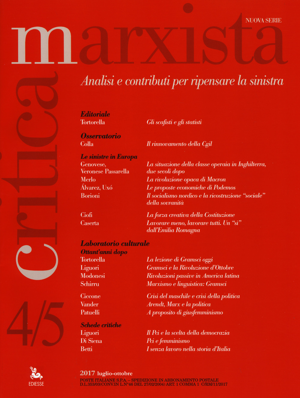 Critica marxista. Vol. 4-5: Luglio-Ottobre
