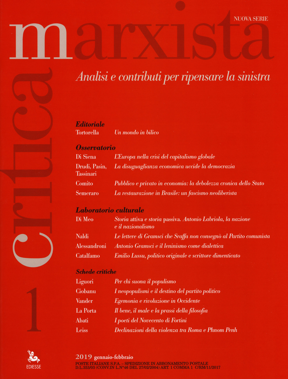 Critica marxista. Vol. 1