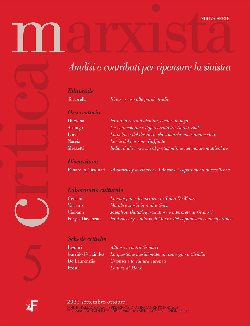 Critica marxista. Vol. 5