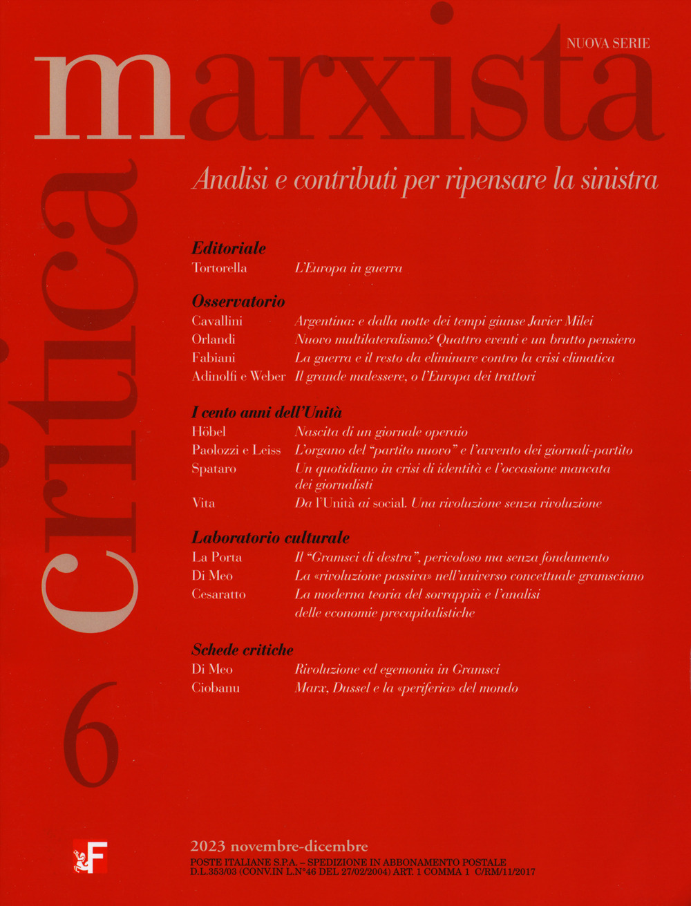 Critica marxista. Vol. 6