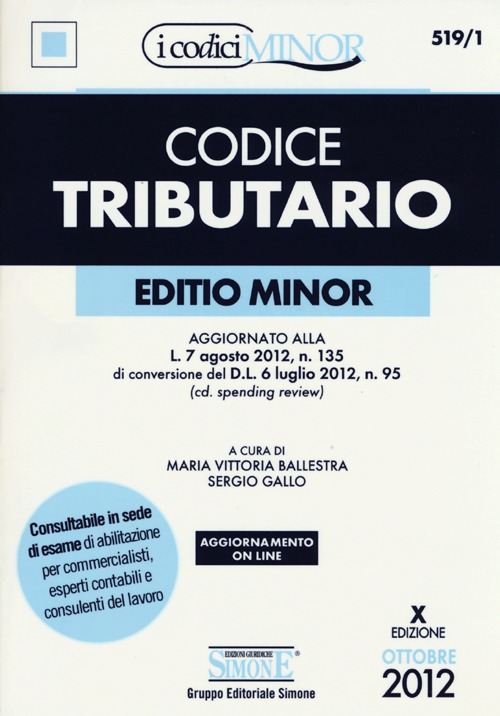 Codice tributario. Ediz. minor