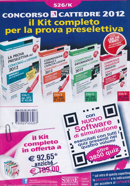 Competenze informatiche-La prova preselettiva-Competenze linguistiche (inglese)-Comprensione verbale e capacità logiche. Concorso a cattedre 2012