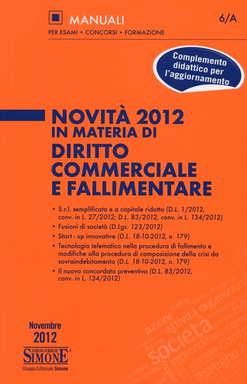 Novità 2012 in materia di diritto commerciale e fallimentare