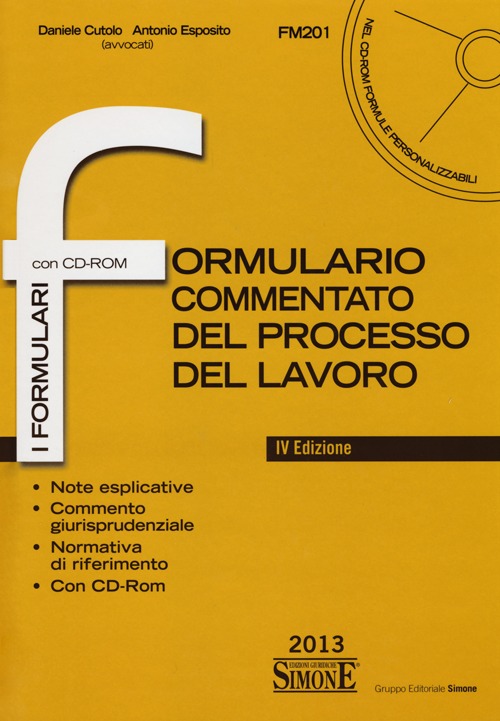 Formulario commentato del processo del lavoro
