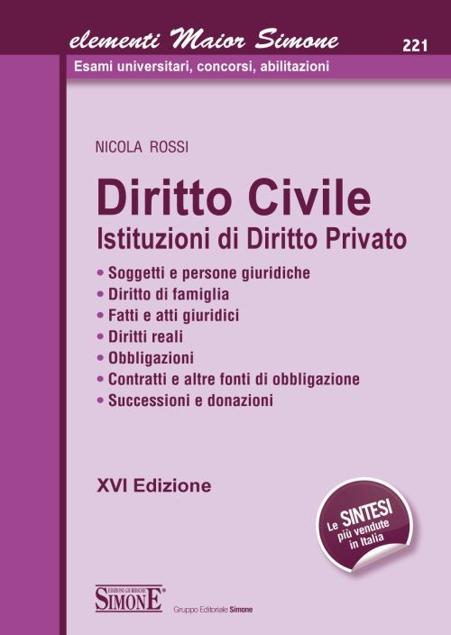 Diritto civile. Istituzioni di diritto privato