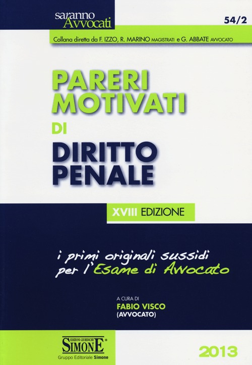 Pareri motivati di diritto penale