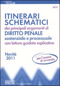 Itinerari schematici dei principali argomenti di diritto penale sostanziale e processuale con letture guidate esplicative