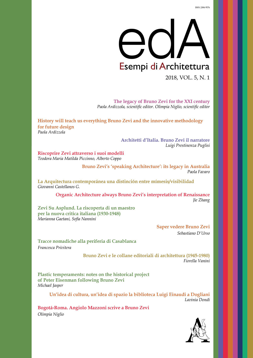 EDA. Esempi di architettura 2018. International journal of architecture and engineering. Vol. 5