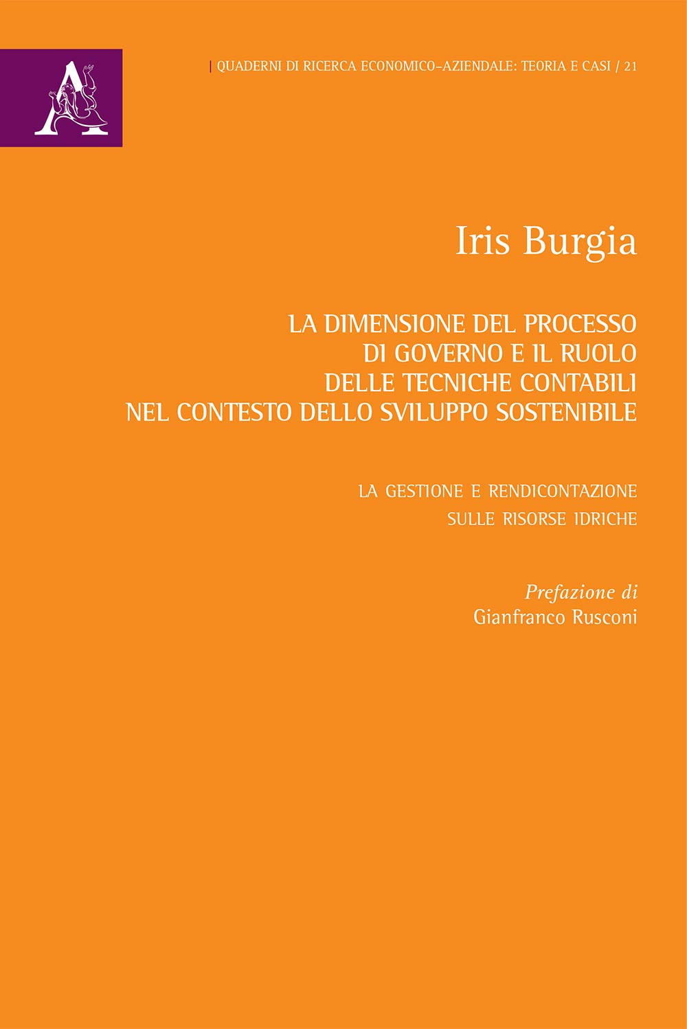 La dimensione del processo di governo e il ruolo delle tecniche contabili nel contesto dello sviluppo sostenibile. La gestione e rendicontazione sulle risorse idriche