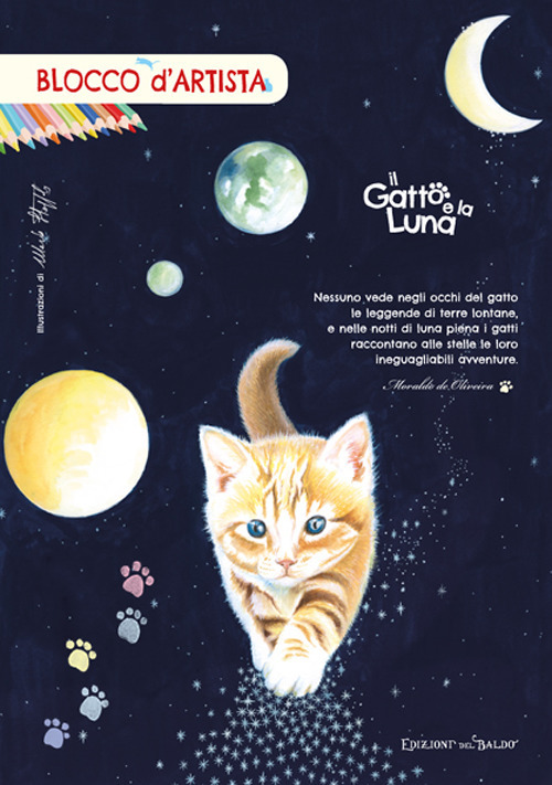 Blocco d'artista. Il gatto e la luna (block notes)