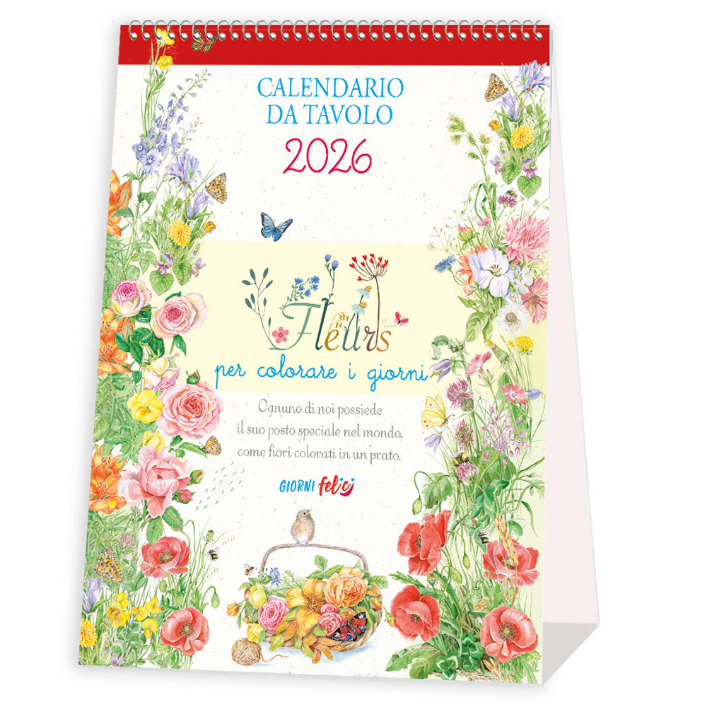 Fleurs per colorare i giorni. Calendario da tavolo 2026