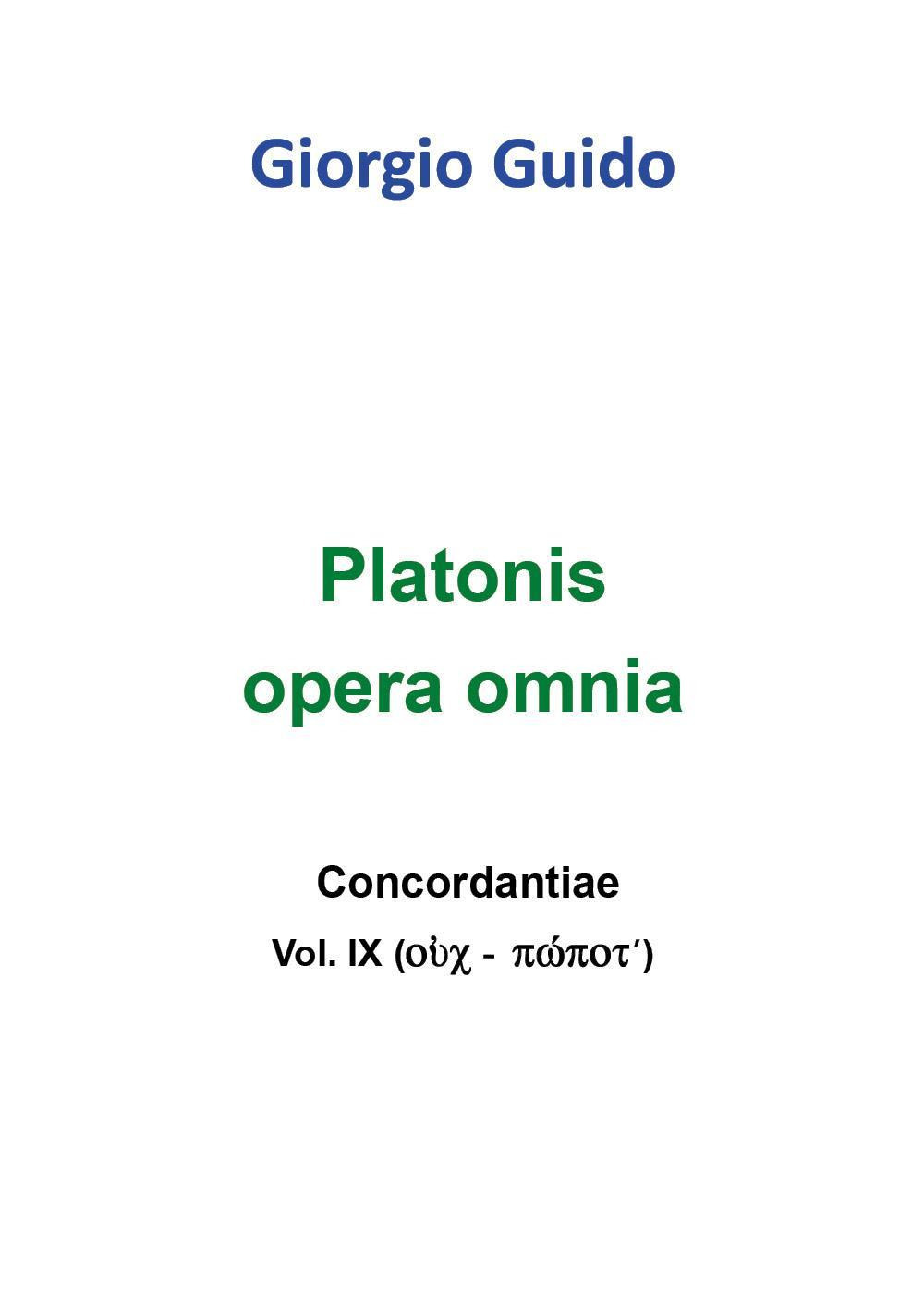 Platonis opera omnia. Concordantiae. Vol. 4