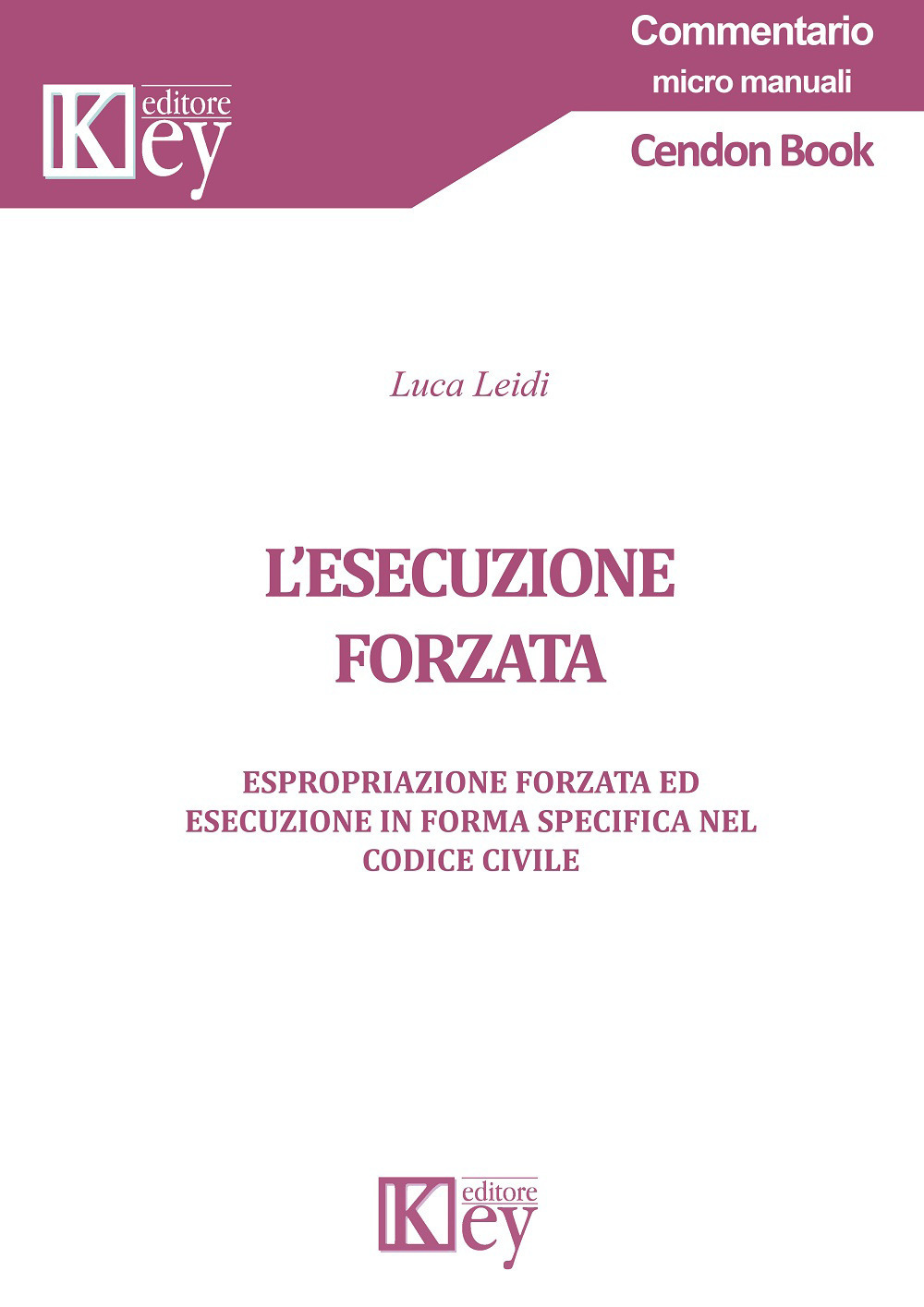 L'esecuzione forzata. Espropriazione forzata ed esecuzione in forma specifica nel codice civile