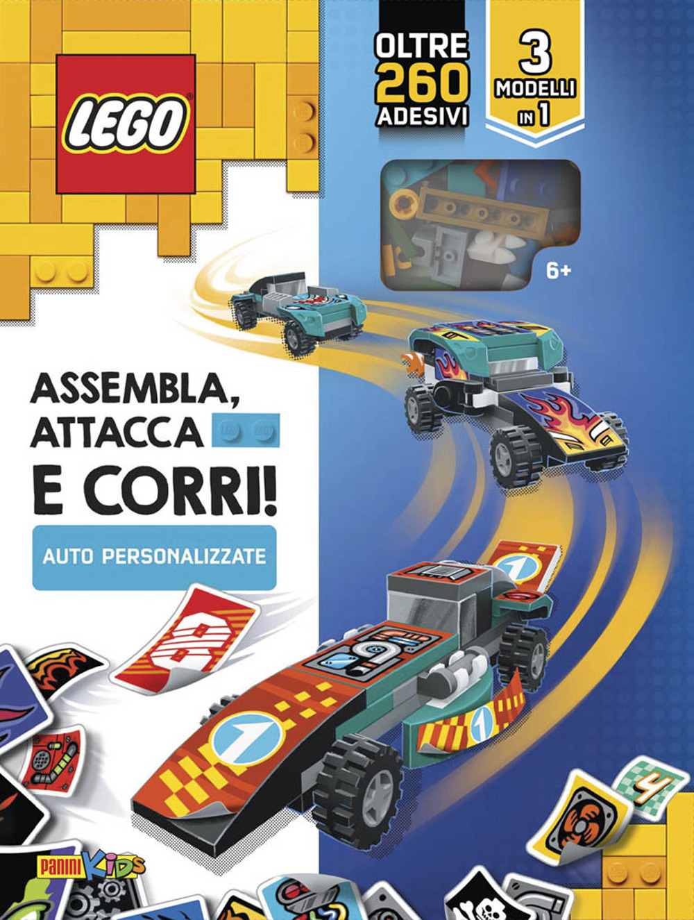 Assembla, attacca e corri! Auto personalizzate. Lego. Con adesivi