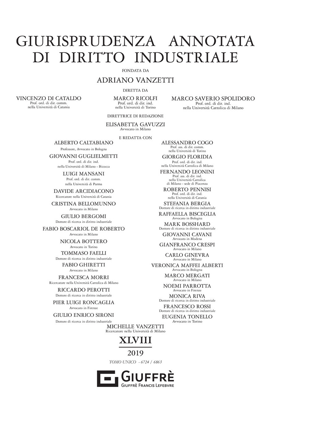 Giurisprudenza annotata di diritto industriale. Anno 48