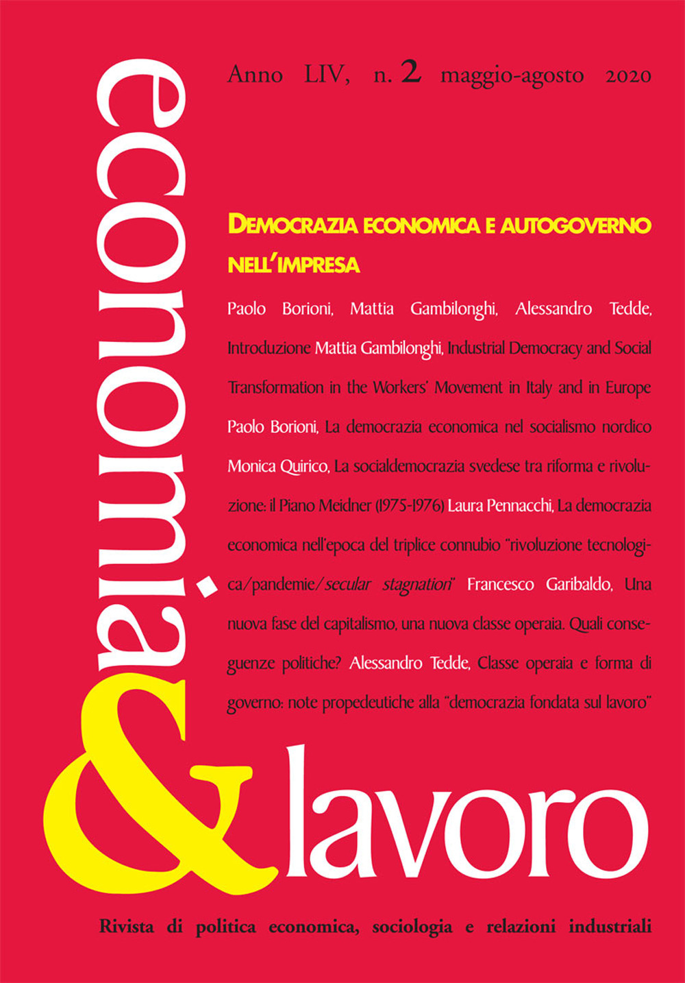 Economia & lavoro. Vol. 2
