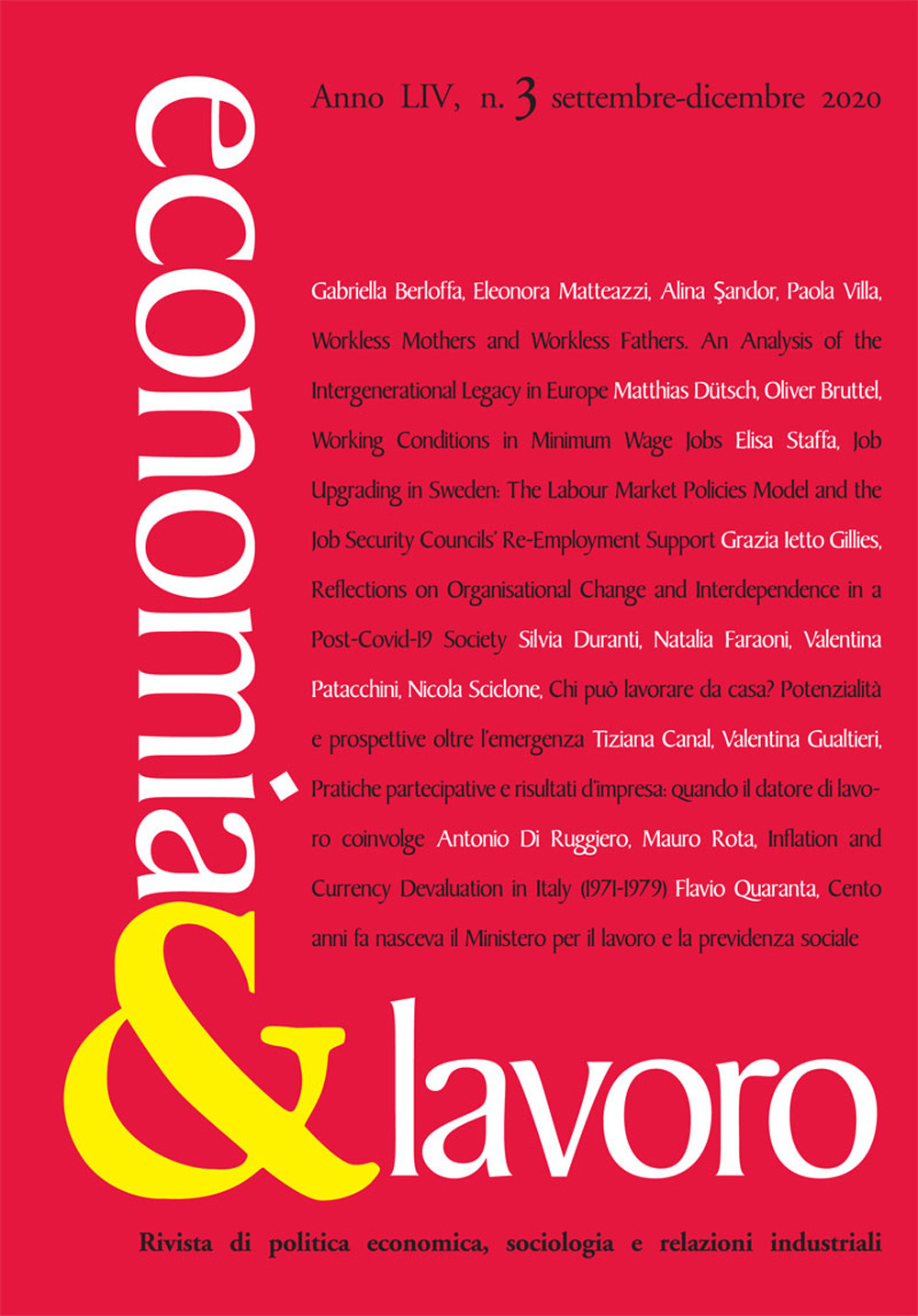 Economia & lavoro. Vol. 3