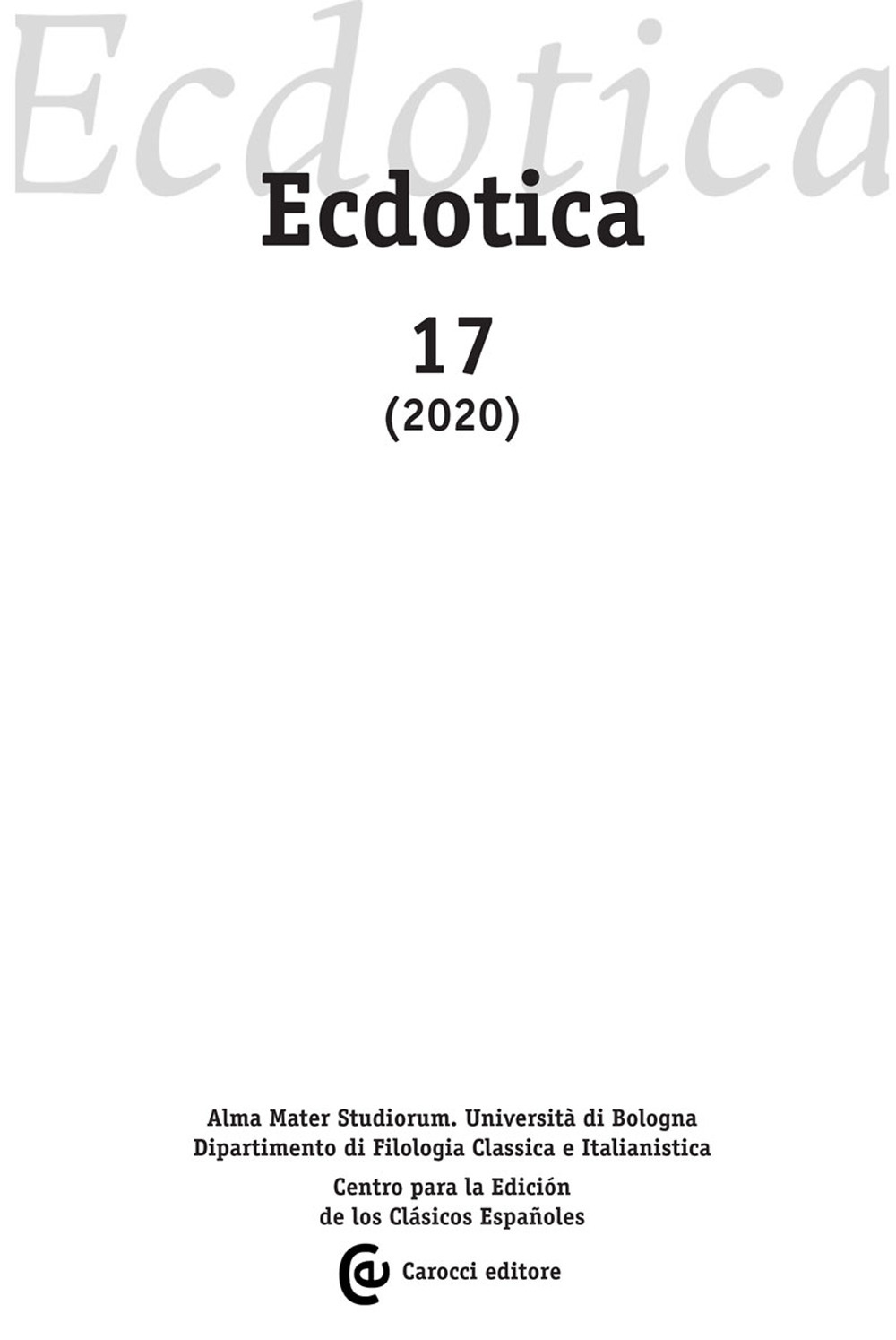 Ecdotica. Vol. 17