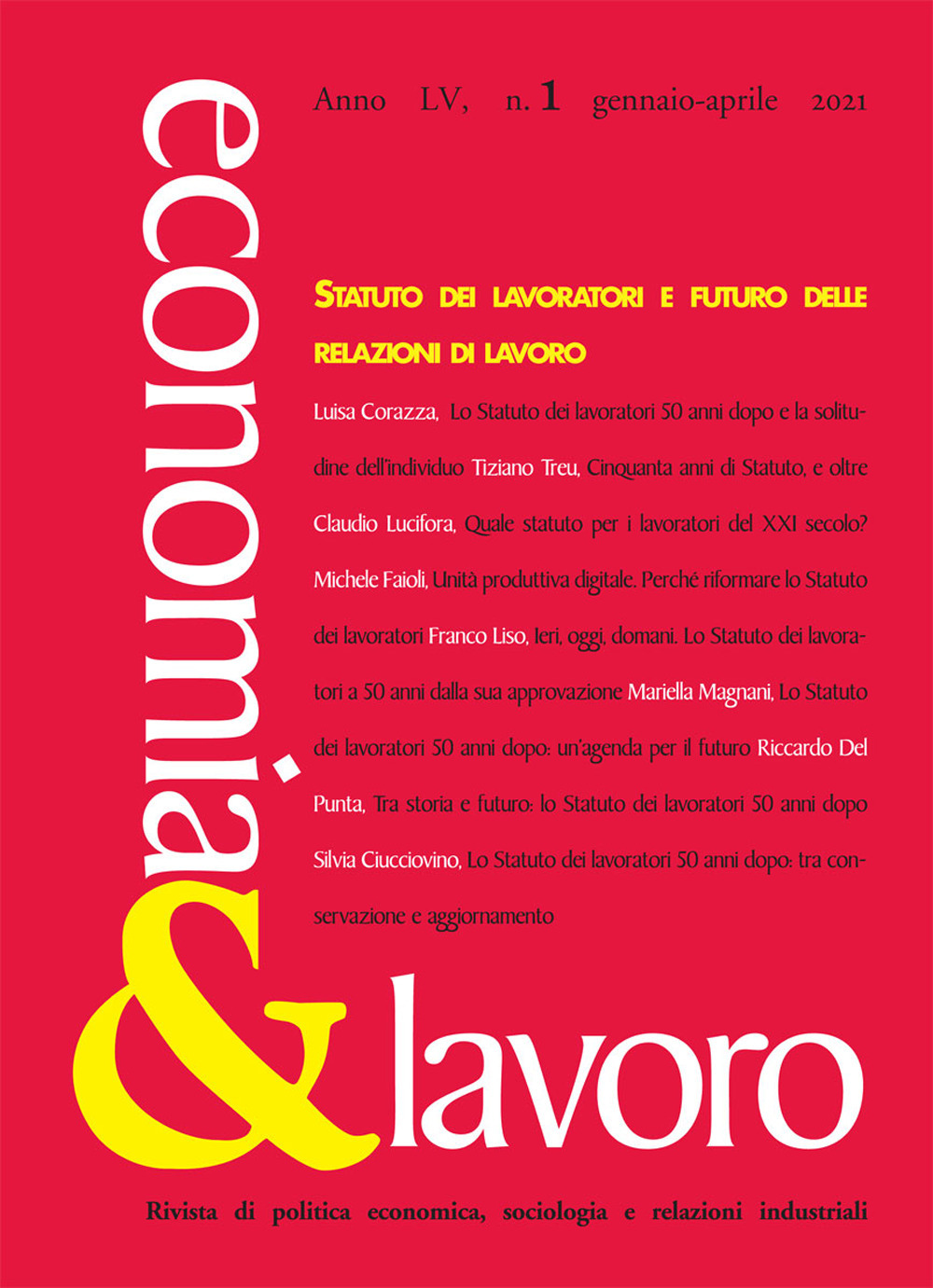 Economia & lavoro. Vol. 1