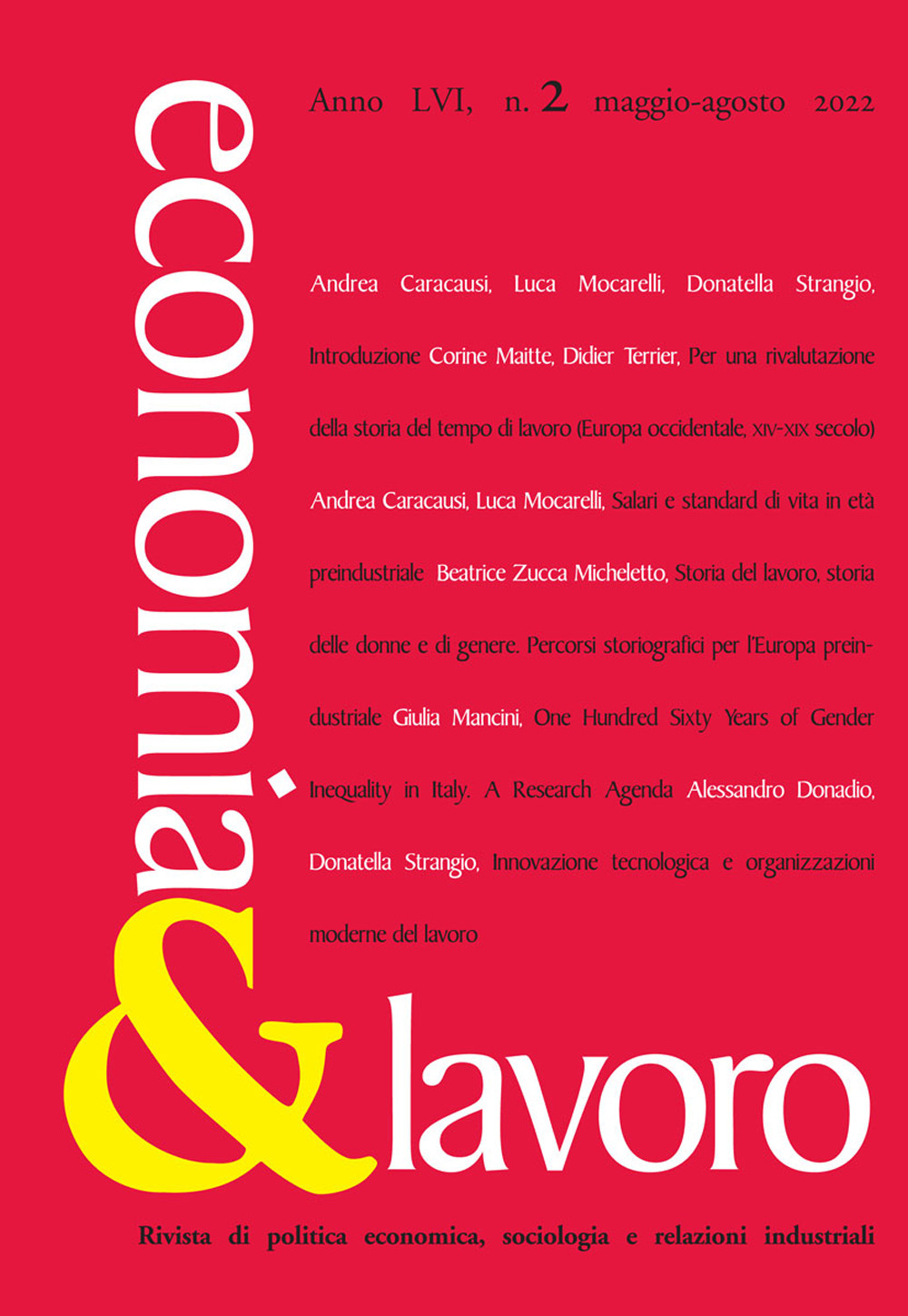 Economia & lavoro. Vol. 2