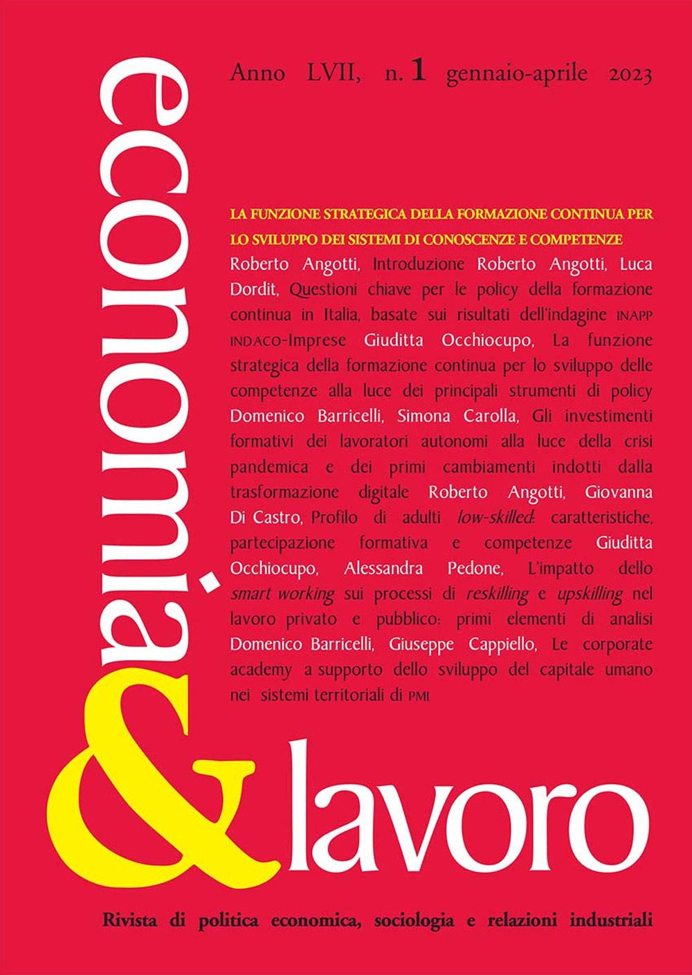Economia & lavoro. Vol. 1