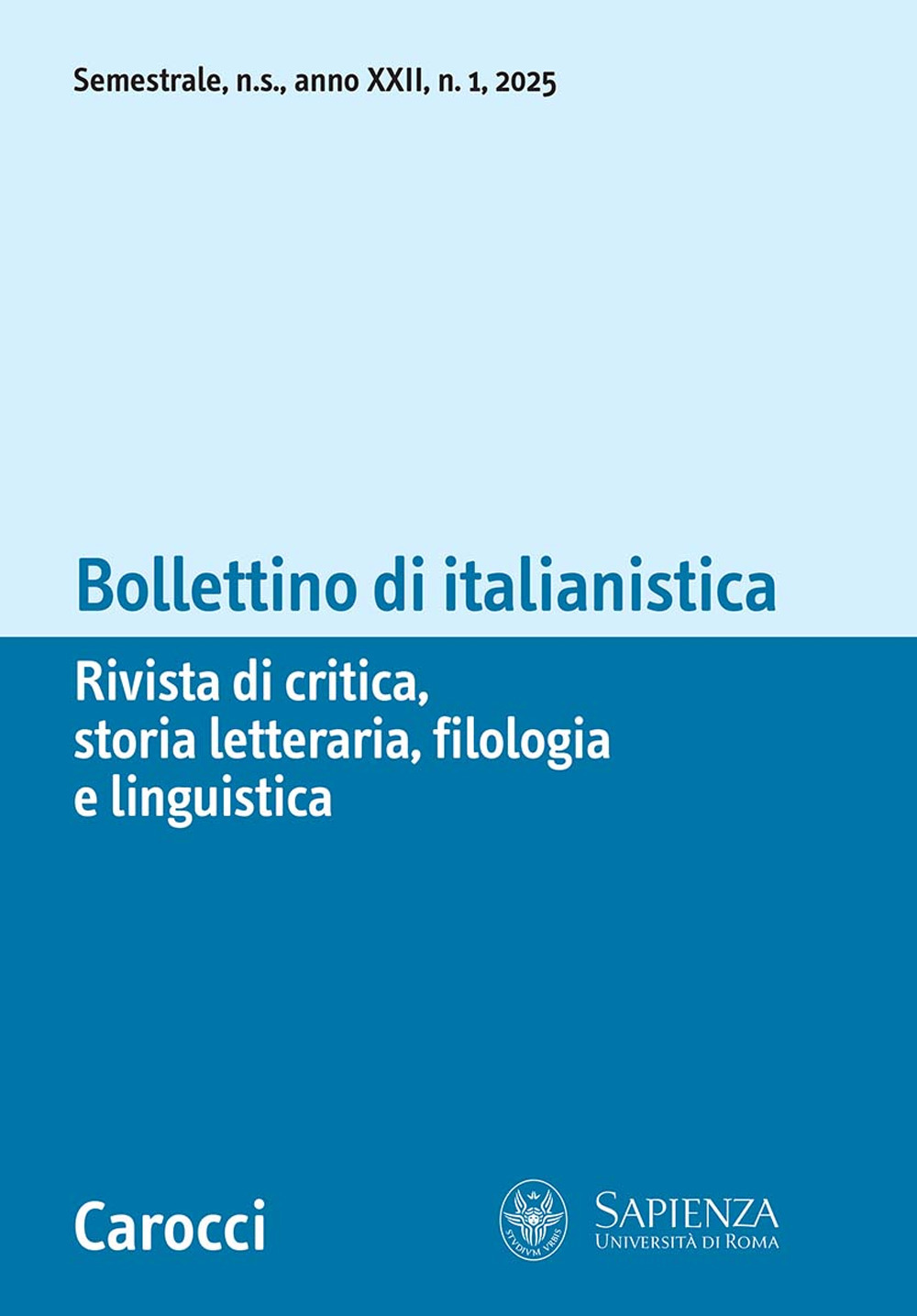 Bollettino di italianistica. Rivista di critica, storia letteraria, filologia e linguistica. Vol. 1