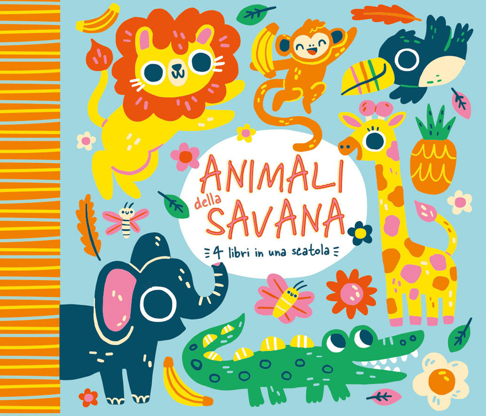 Animali della savana. 4 libri in una scatola