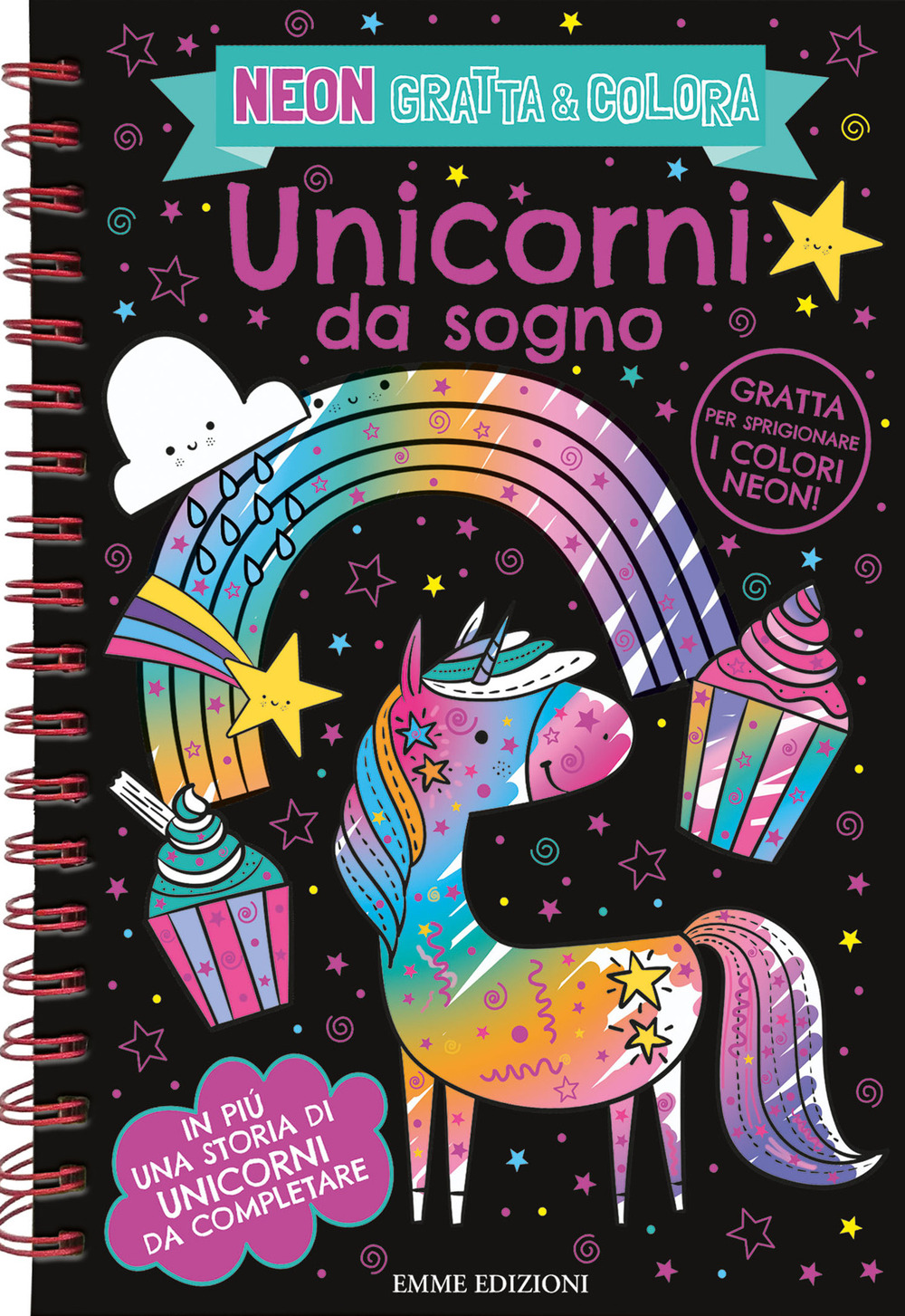 Unicorni da sogno. Neon gratta e colora