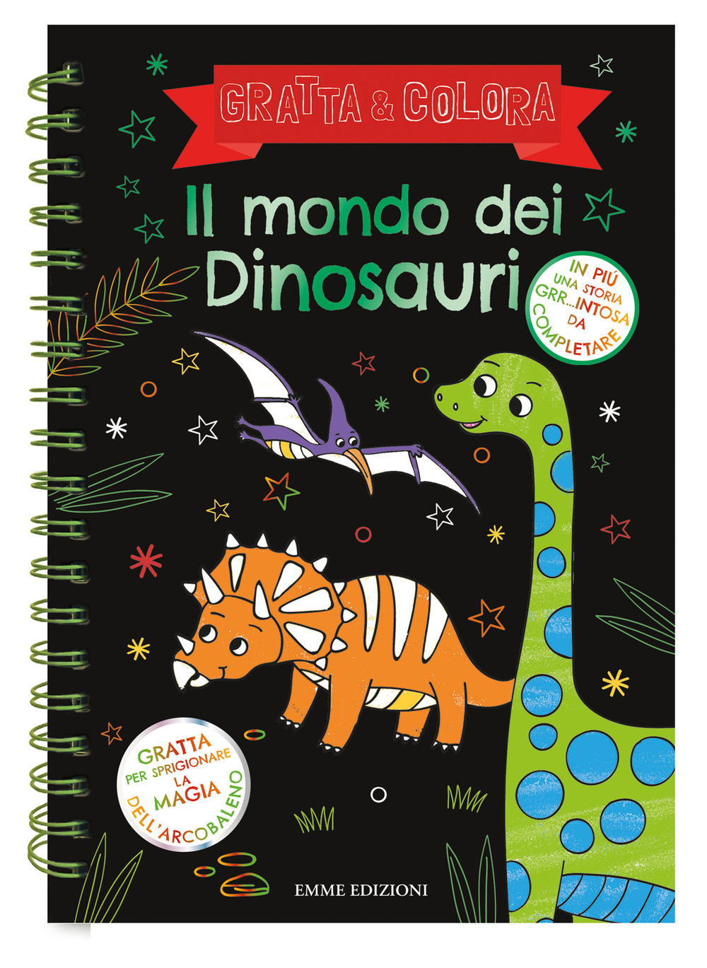Il mondo dei dinosauri. Gratta e colora