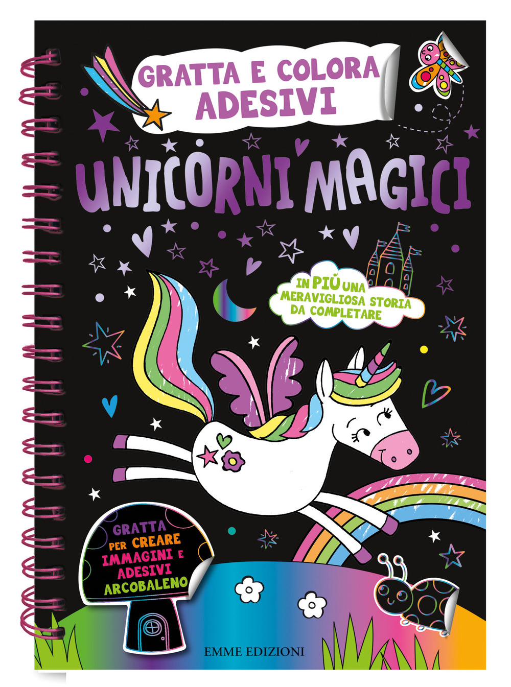 Unicorni magici. Gratta e colora adesivi