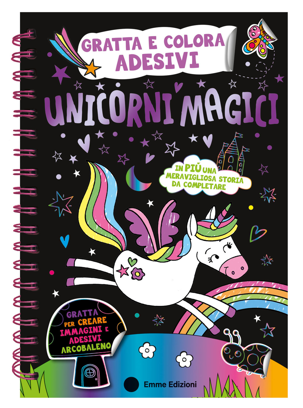 Unicorni magici. Gratta e colora adesivi