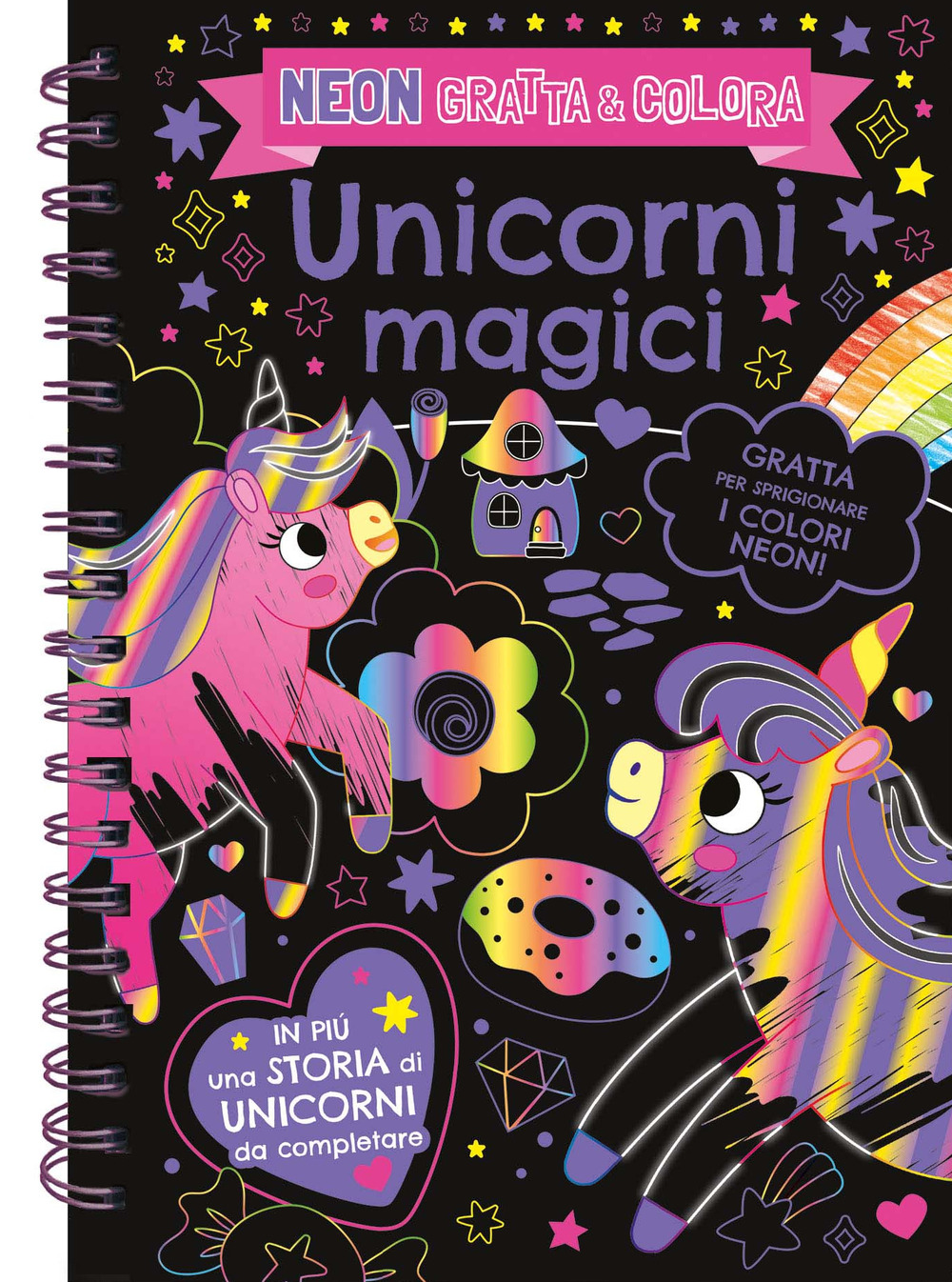 Unicorni magici. Neon gratta e colora