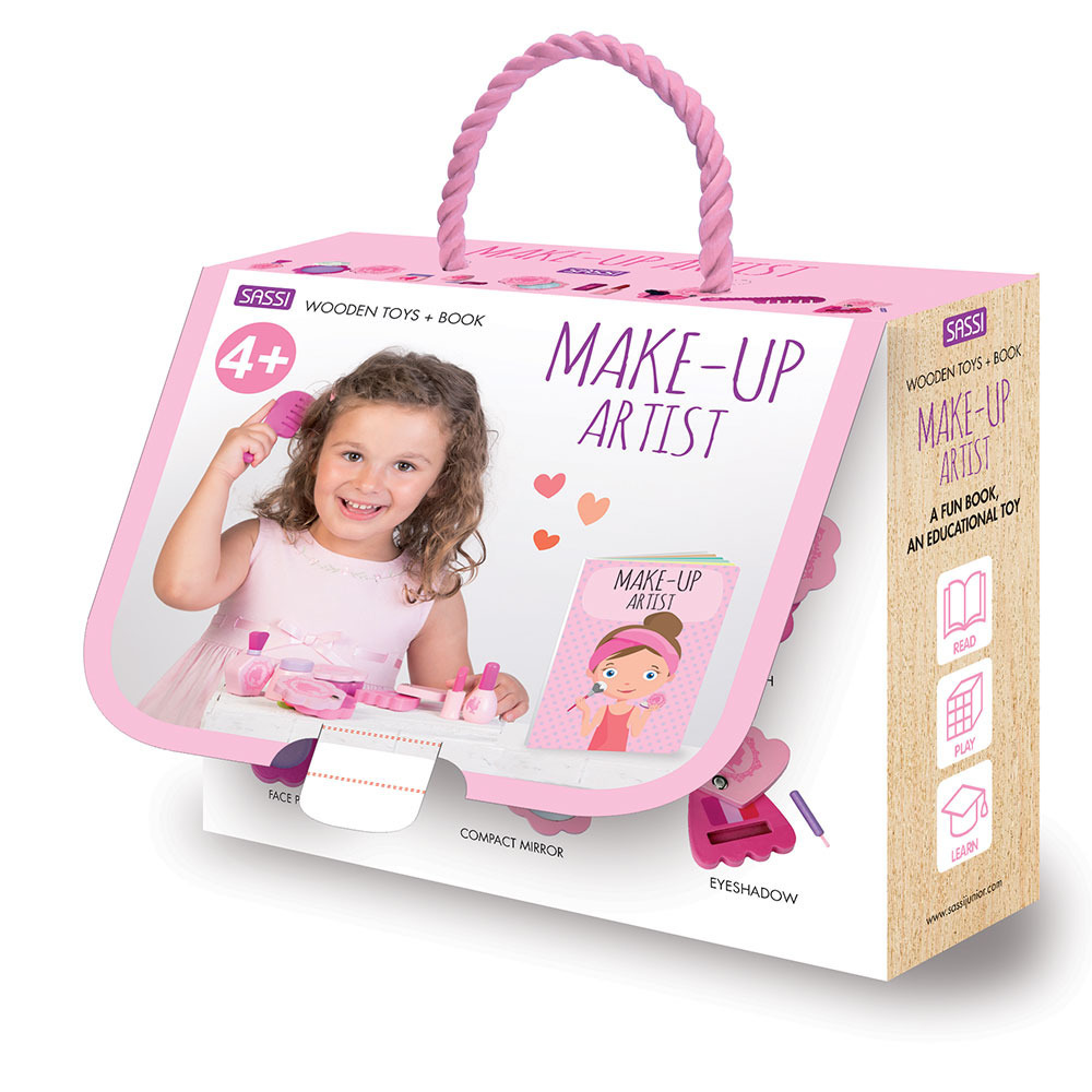 Make-up artist. Wooden toys