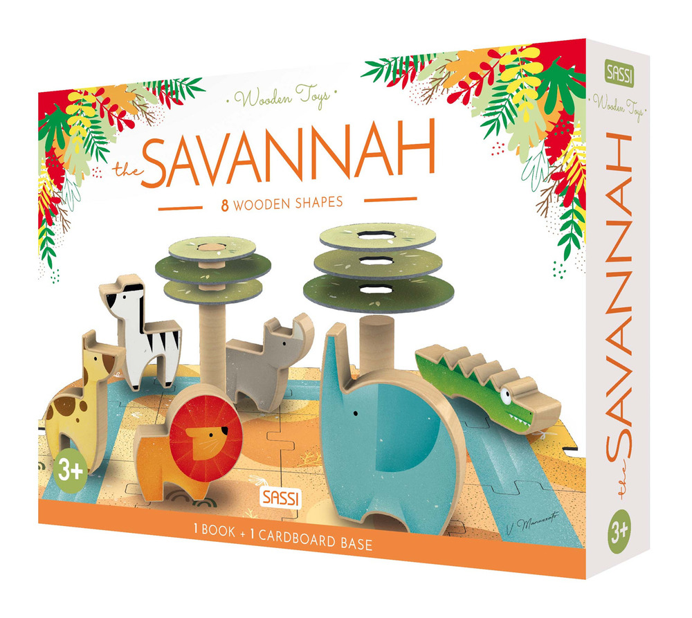 The savannah. Wooden toys