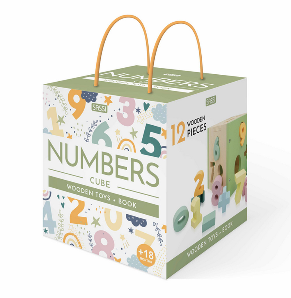 Numbers cube. Wooden toys