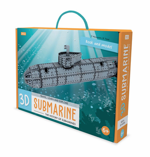 3D submarine. The history of submarines. Travel, learn and explore