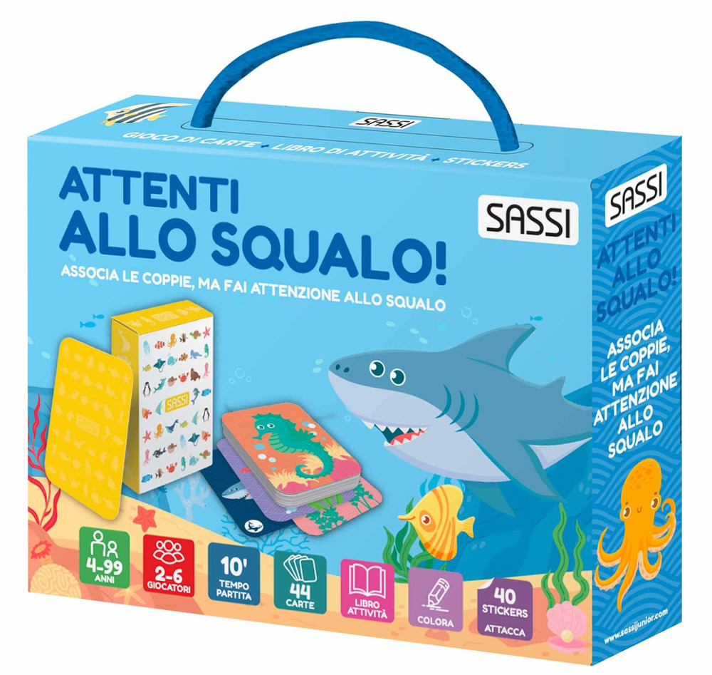 Attenti allo squalo! Valigetta con carte e stickers