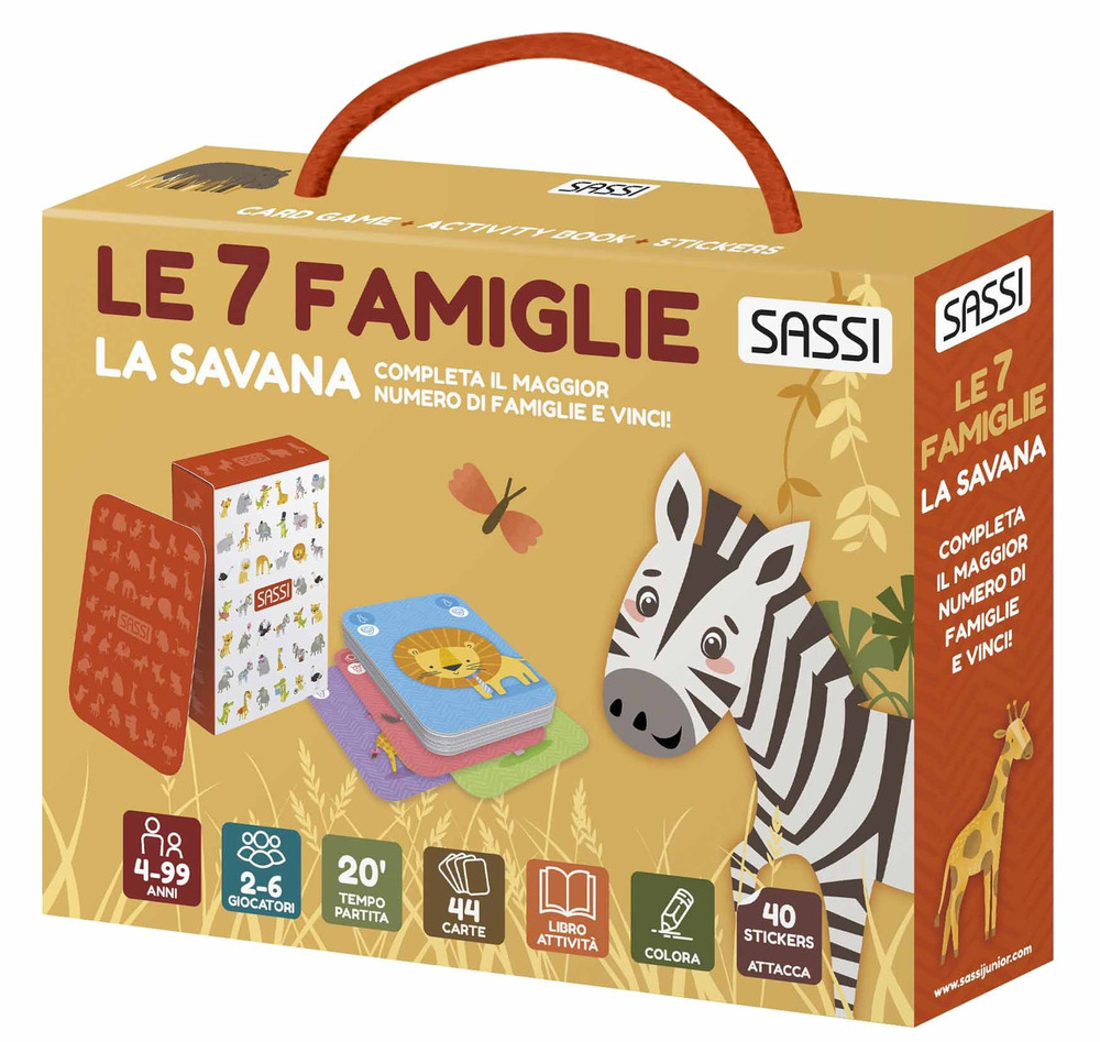 La savana. Le 7 famiglie. Valigetta con carte e stickers