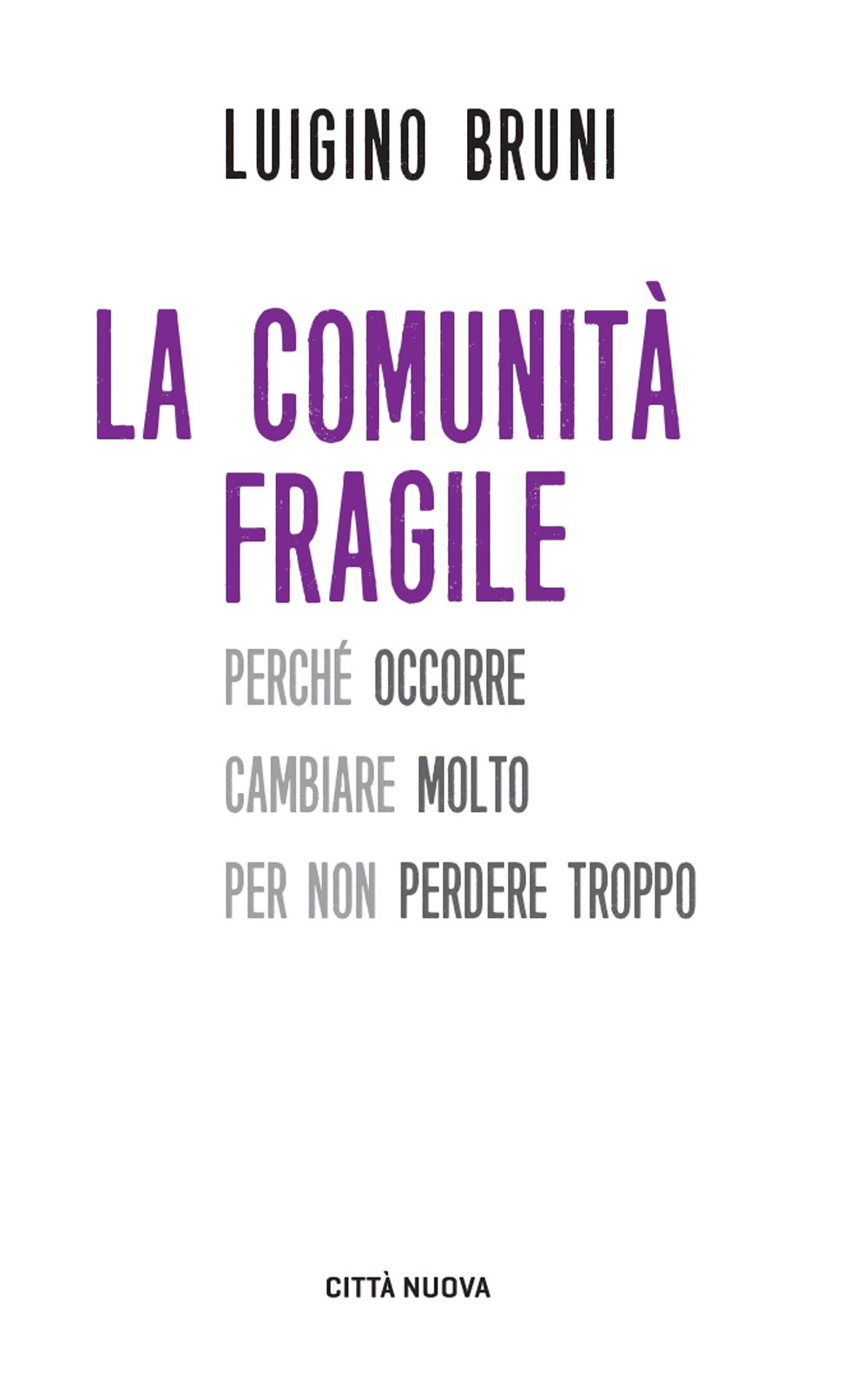 La comunità fragile. Perché occorre cambiare molto per non perdere troppo