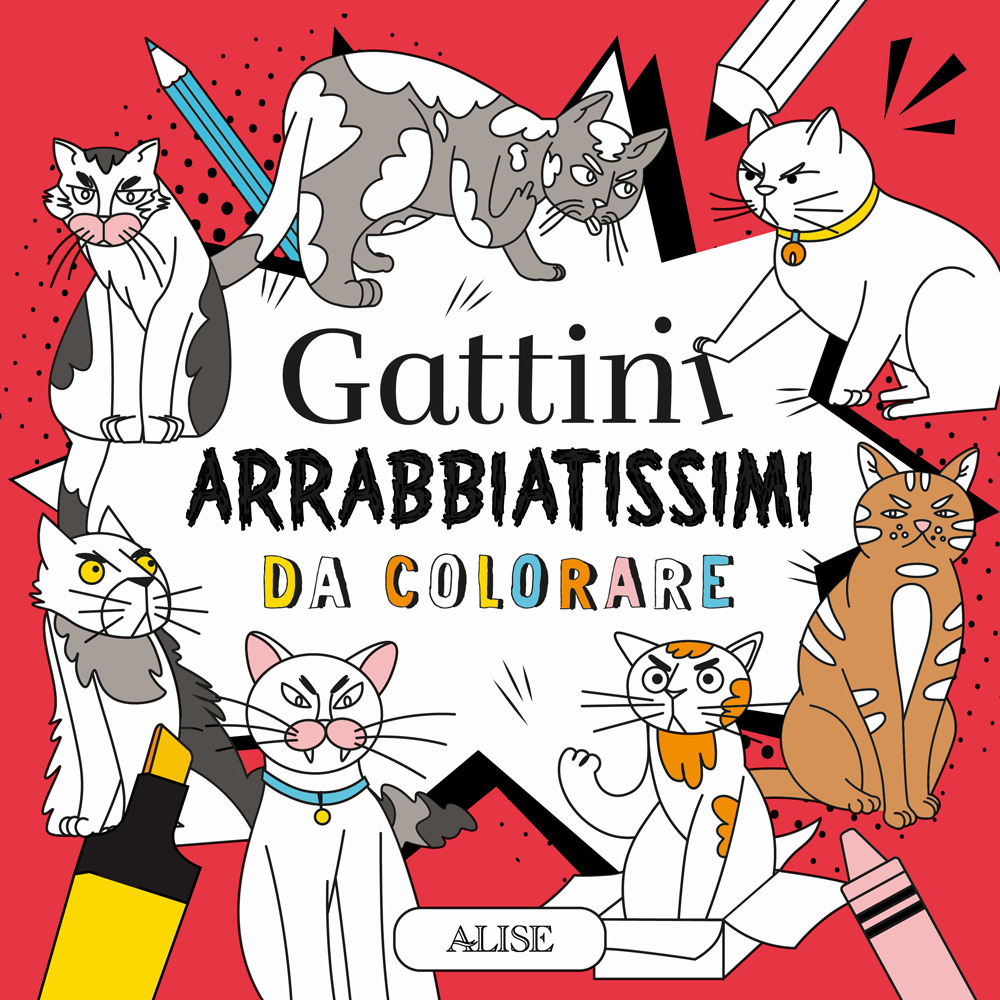 Gattini arrabbiatissimi da colorare