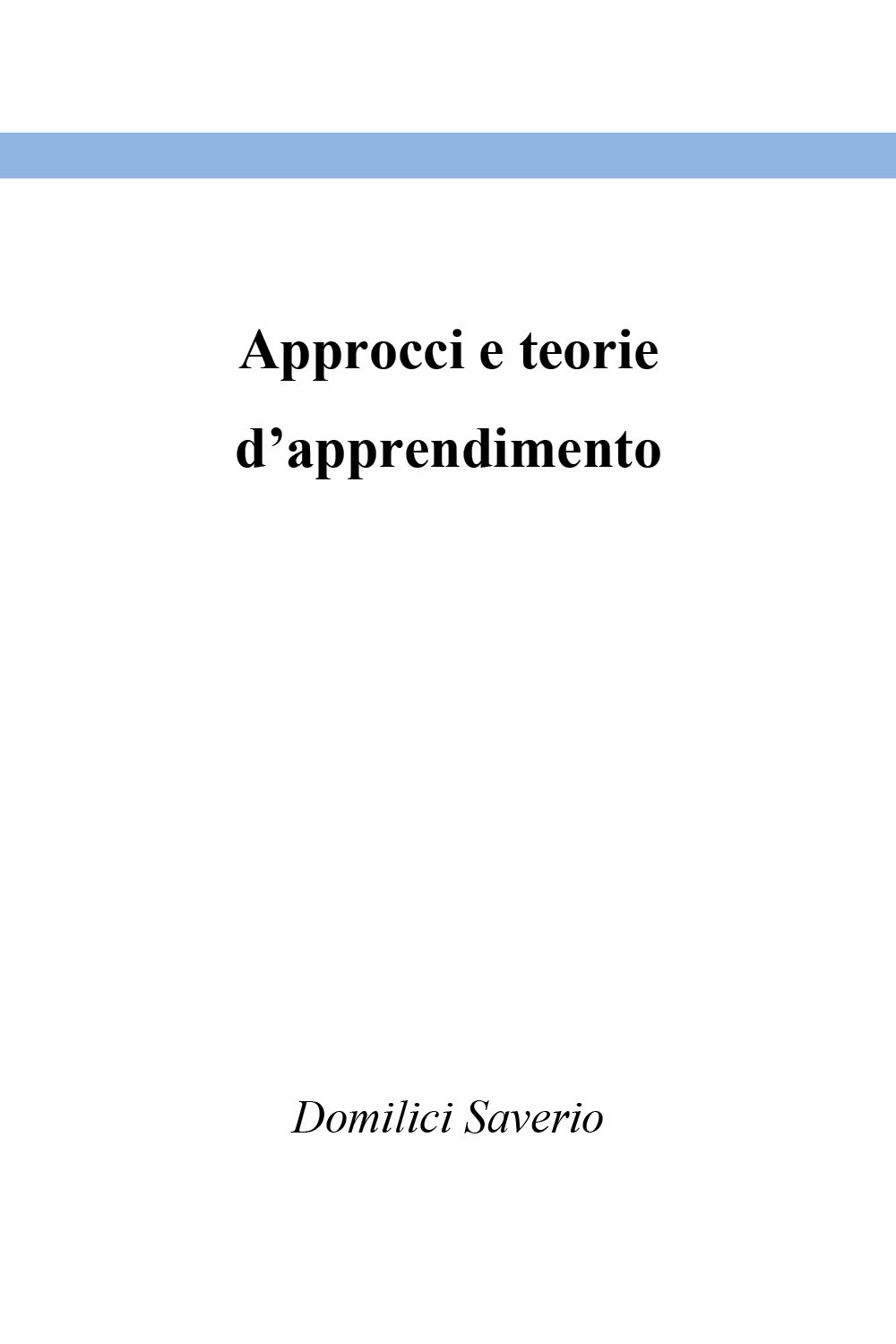 Approcci e teorie d'apprendimento
